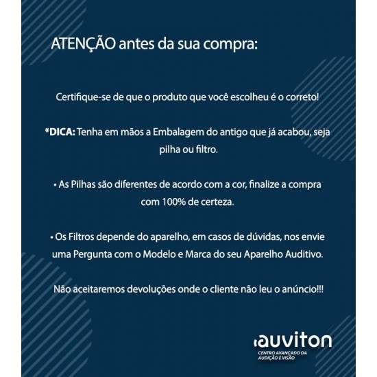 60 Pilhas Auditivas GN Tamanho 312/ P312/ Pr41 - 10 Cartelas